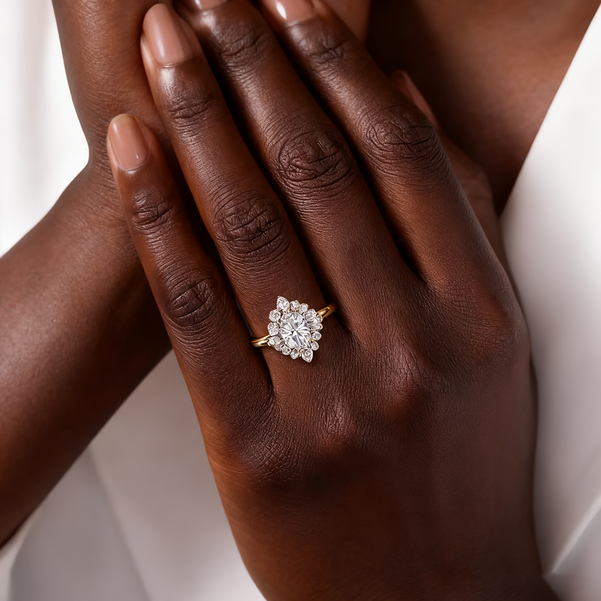925 Silver Ring with Sparkling Synthetic Zirconia, Elegant Design